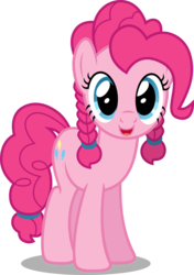 Size: 3458x4899 | Tagged: safe, artist:austiniousi, pinkie pie, pony, g4, absurd resolution, alternate hairstyle, braid, cute, diapinkes, female, hairband, pigtails, simple background, solo, tail band, transparent background, vector
