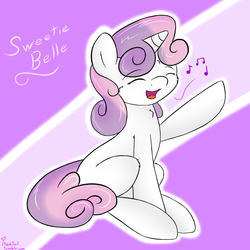 Size: 1200x1200 | Tagged: safe, artist:plushtail, sweetie belle, pony, g4, female, singing, solo