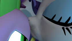 Size: 1280x720 | Tagged: safe, rarity, spike, g4, female, gmod, male, ship:sparity, shipping, straight