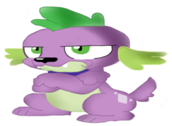 Size: 843x617 | Tagged: safe, artist:loveponies89, spike, dog, g4, crossed legs, male, rumor, simple background, spike the dog, transparent background, wrong aspect ratio