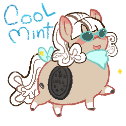 Size: 500x500 | Tagged: safe, artist:mt, oc, oc only, oc:double stuf, food pony, original species, animated, chubby, cool mint, oreo, solo