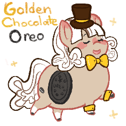 Size: 500x500 | Tagged: safe, artist:mt, oc, oc only, oc:double stuf, food pony, original species, animated, chubby, oreo, solo