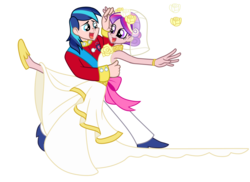 Size: 2500x1816 | Tagged: safe, artist:trinityinyang, princess cadance, shining armor, human, a canterlot wedding, g4, humanized, scene interpretation, simple background, transparent background