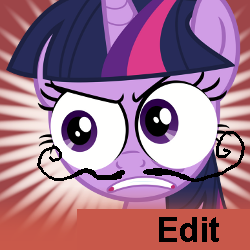 Size: 250x250 | Tagged: safe, edit, twilight sparkle, pony, unicorn, g4, the crystal empire, angry, female, gritted teeth, mare, meta, ms paint, solo, special eyes, spoilered image joke