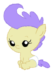 Size: 600x825 | Tagged: safe, artist:felix-kot, cream puff, g4, animated, baby, diaper, female, foal