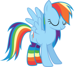 Size: 945x845 | Tagged: safe, artist:rainbowdash038, rainbow dash, pony, g4, clothes, female, rainbow socks, simple background, socks, solo, striped socks, transparent background, vector