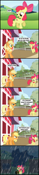 Size: 1024x4584 | Tagged: safe, artist:bronybyexception, apple bloom, applejack, friendship is witchcraft, gypsy bard, g4, applebuse, comic, cutie mark, dishonorapple, disowned, hilarious in hindsight, orphanage, rain, scrunchy face