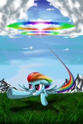 Size: 2000x3000 | Tagged: safe, artist:cobilly, rainbow dash, pony, g4, female, solo, sonic rainboom
