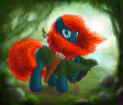 Size: 3000x2547 | Tagged: dead source, safe, artist:r0hirim, pony, brave (movie), disney princess, merida, pixar, ponified, solo