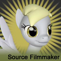 Size: 250x250 | Tagged: safe, artist:pika-robo, derpy hooves, pegasus, pony, g4, 3d, female, mare, meta, source filmmaker, spoilered image joke, underp