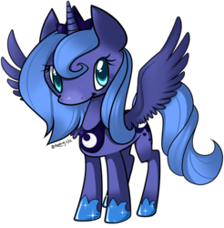 Size: 800x813 | Tagged: safe, artist:kuching-sama, princess luna, pony, g4, female, looking at you, s1 luna, simple background, solo