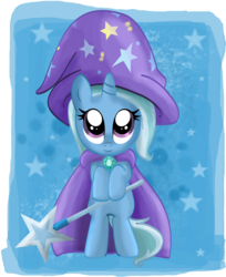 Size: 4139x5062 | Tagged: safe, artist:pridark, trixie, pony, g4, absurd resolution, bipedal, cute, diatrixes, female, filly, filly trixie, wand, younger