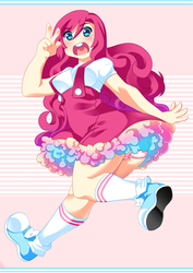 Size: 600x848 | Tagged: safe, artist:r0cket-cat, pinkie pie, human, g4, clothes, humanized, panties, suspenders, underwear