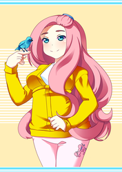 Size: 600x848 | Tagged: safe, artist:r0cket-cat, fluttershy, human, g4, humanized