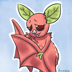 Size: 1000x1000 | Tagged: safe, artist:draneas, fruit bat, pony, bat wings, eyes open, shy, signature, smiling, solo, wings