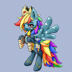 Size: 5000x5000 | Tagged: artist needed, source needed, safe, rainbow dash, g4, absurd resolution, bipedal, clothes, cutie mark, cutie mark on clothes, ear piercing, goggles, piercing, solo, spread wings, texture, uniform, wings, wonderbolts uniform