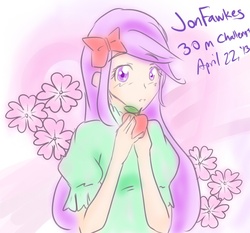 Size: 700x652 | Tagged: safe, artist:jonfawkes, florina tart, human, g4, 30 minute art challenge, apple, apple family member, humanized