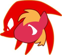 Size: 850x745 | Tagged: safe, artist:fuzon-s, big macintosh, earth pony, pony, g4, crossover, duo, knuckles the echidna, logo, male, simple background, sonic the hedgehog (series), stallion, style emulation, transparent background