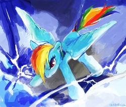 Size: 500x425 | Tagged: dead source, safe, artist:rica, rainbow dash, pony, g4, female, pixiv, solo