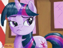 Size: 640x480 | Tagged: safe, artist:the-wizard-of-art, twilight sparkle, pony, unicorn, g4, my little pony: friendship is magic, season 2, the mysterious mare do well, female, not bad, scene interpretation, solo, traditional art, unicorn twilight, watercolor painting