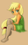 Size: 892x1383 | Tagged: safe, artist:resuresu, applejack, earth pony, anthro, g4, ambiguous facial structure, clothes, cute, dress, jackabetes