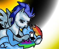 Size: 601x497 | Tagged: safe, artist:rainbowdash990, rainbow dash, soarin', g4, female, kissing, male, ship:soarindash, shipping, straight