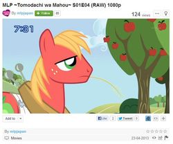 Size: 642x534 | Tagged: safe, big macintosh, earth pony, pony, g4, japanese, male, stallion, tomodachi wa mahou