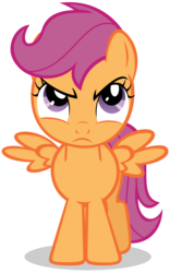 Size: 5000x8003 | Tagged: safe, artist:lahirien, scootaloo, pony, g4, absurd resolution, angry, female, scootaloo is not amused, simple background, solo, transparent background, unamused, vector