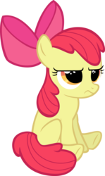 Size: 4882x8191 | Tagged: safe, artist:lahirien, apple bloom, earth pony, pony, g4, absurd resolution, female, grumpy, simple background, sitting, solo, transparent background, vector