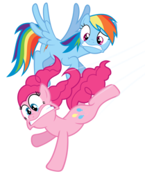 Size: 5587x6696 | Tagged: safe, artist:austiniousi, pinkie pie, rainbow dash, g4, absurd resolution, simple background, transparent background, vector