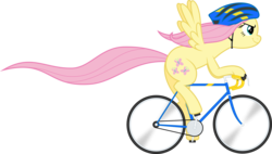 Size: 10000x5686 | Tagged: safe, artist:vladimirmacholzraum, fluttershy, pegasus, pony, g4, absurd resolution, bicycle, female, helmet, mare, simple background, solo, transparent background, vector