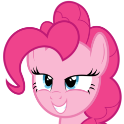 Size: 5556x5556 | Tagged: safe, artist:infinitoa, pinkie pie, earth pony, pony, g4, too many pinkie pies, absurd resolution, bust, female, lidded eyes, mare, simple background, smiling, solo, transparent background, vector