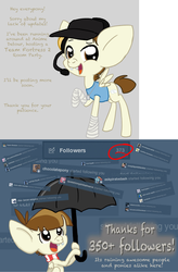 Size: 1280x1948 | Tagged: safe, artist:minkidoodles, featherweight, g4, bandage, clothes, featherweight responds, followers, hat, headset, scarf, scout (tf2), shirt, team fortress 2, tumblr, umbrella, whistle