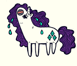 Size: 600x516 | Tagged: safe, artist:kicksatanout, rarity, pony, g4, alternate hairstyle, crying, female, solo