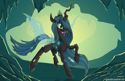 Size: 5100x3300 | Tagged: dead source, safe, artist:helhoof, queen chrysalis, changeling, changeling queen, g4, female, solo