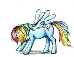 Size: 500x385 | Tagged: safe, artist:el-yeguero, rainbow dash, g4, itch, itchy, scratching