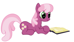Size: 4000x2249 | Tagged: safe, artist:azure-vortex, cheerilee, earth pony, pony, g4, book, female, prone, simple background, smiling, solo, transparent background, vector