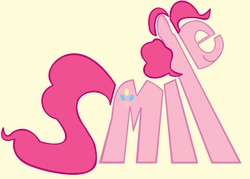 Size: 1563x1122 | Tagged: safe, artist:sallycars, pinkie pie, earth pony, pony, g4, female, solo, typography