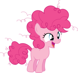 Size: 924x865 | Tagged: safe, artist:hawk9mm, pinkie pie, earth pony, pony, g4, cute, diapinkes, excited, female, filly, fluffy mane, happy, mane, open mouth, pink, poofy, simple background, smiling, solo, sweet dreams fuel, toddler, transparent background, vector, younger, younger pinkie pie