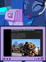 Size: 563x769 | Tagged: safe, princess luna, gamer luna, g4, exploitable meme, space marine, tv meme, warhammer (game), warhammer 40k