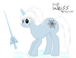 Size: 3918x3009 | Tagged: safe, artist:rainboomrunner, pony, myrtenaster, ponified, rapier, rwby, scar, snow, solo, trickshot, weiss schnee, white