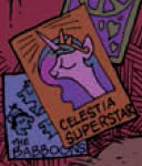 Size: 128x150 | Tagged: safe, artist:andy price, idw, official comic, princess celestia, alicorn, pony, g4, micro-series #3, my little pony micro-series, spoiler:comic, celestia superstar, cropped, female, jesus christ superstar, mare, ponified, poster, the babboons, the baboons, the monkees