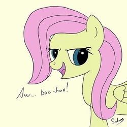 Size: 500x500 | Tagged: safe, artist:sergey-whooves, fluttershy, pony, g4, discorded, female, flutterbitch, solo