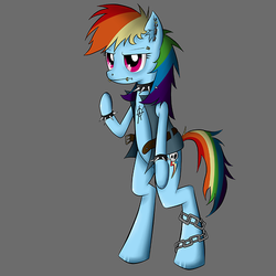 Size: 500x500 | Tagged: safe, artist:1m4g1n4t0r, rainbow dash, pony, g4, bipedal, piercing, punk