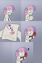 Size: 2000x3000 | Tagged: safe, sweetie belle, g4, call me for a good time, exploitable meme, meme, sweetie's note meme, wat