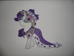 Size: 4320x3240 | Tagged: safe, artist:paperfox92131, princess platinum, rarity, g4, crown, embroidery