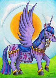 Size: 1275x1784 | Tagged: safe, artist:lady-kl, twilight sparkle, alicorn, pony, g4, female, mare, traditional art, twilight sparkle (alicorn)
