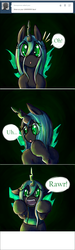 Size: 651x2161 | Tagged: safe, queen chrysalis, nymph, g4, ask, cute, cutealis, filly queen chrysalis, tumblr