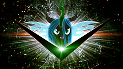 Size: 1920x1080 | Tagged: safe, artist:bronyyay123, queen chrysalis, changeling, changeling queen, g4, female, lens flare, vector, wallpaper