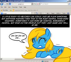 Size: 640x555 | Tagged: safe, artist:marytheechidna, oc, oc:internet explorer, ask internet explorer, ask, browser ponies, crying, eyes closed, internet explorer, ponified, tears of pain